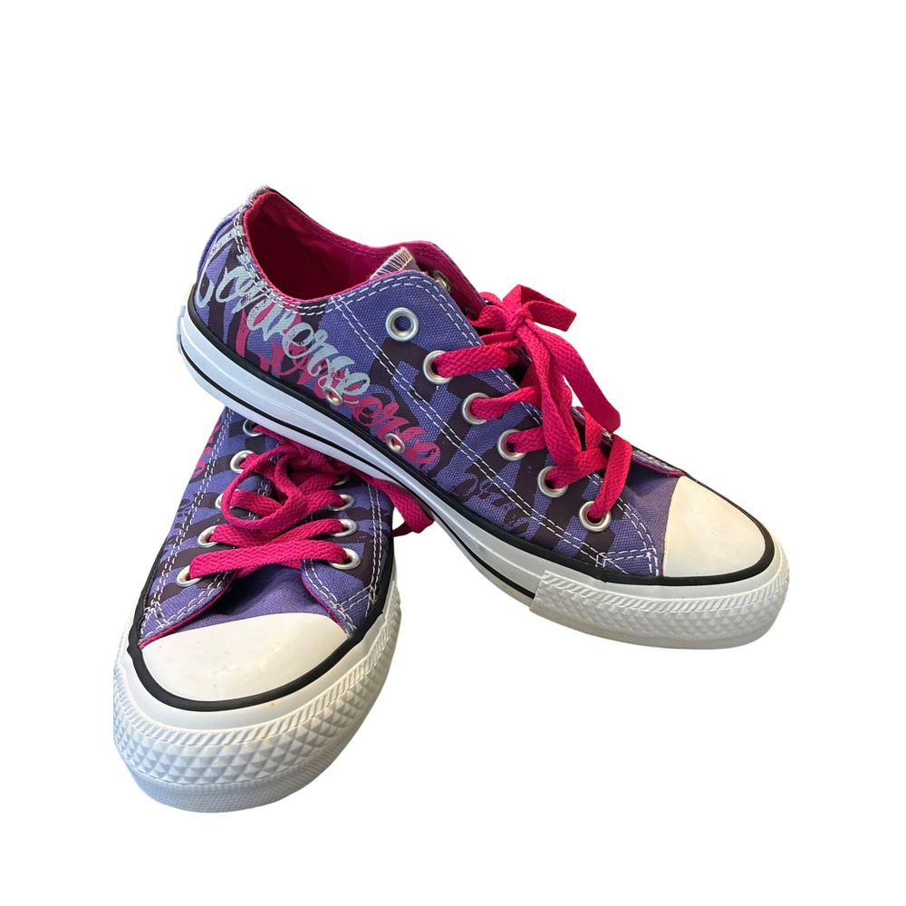 Converse Chuck Taylor All Star Youth 4.5 Purple New Script Logo Low Top Sneaker